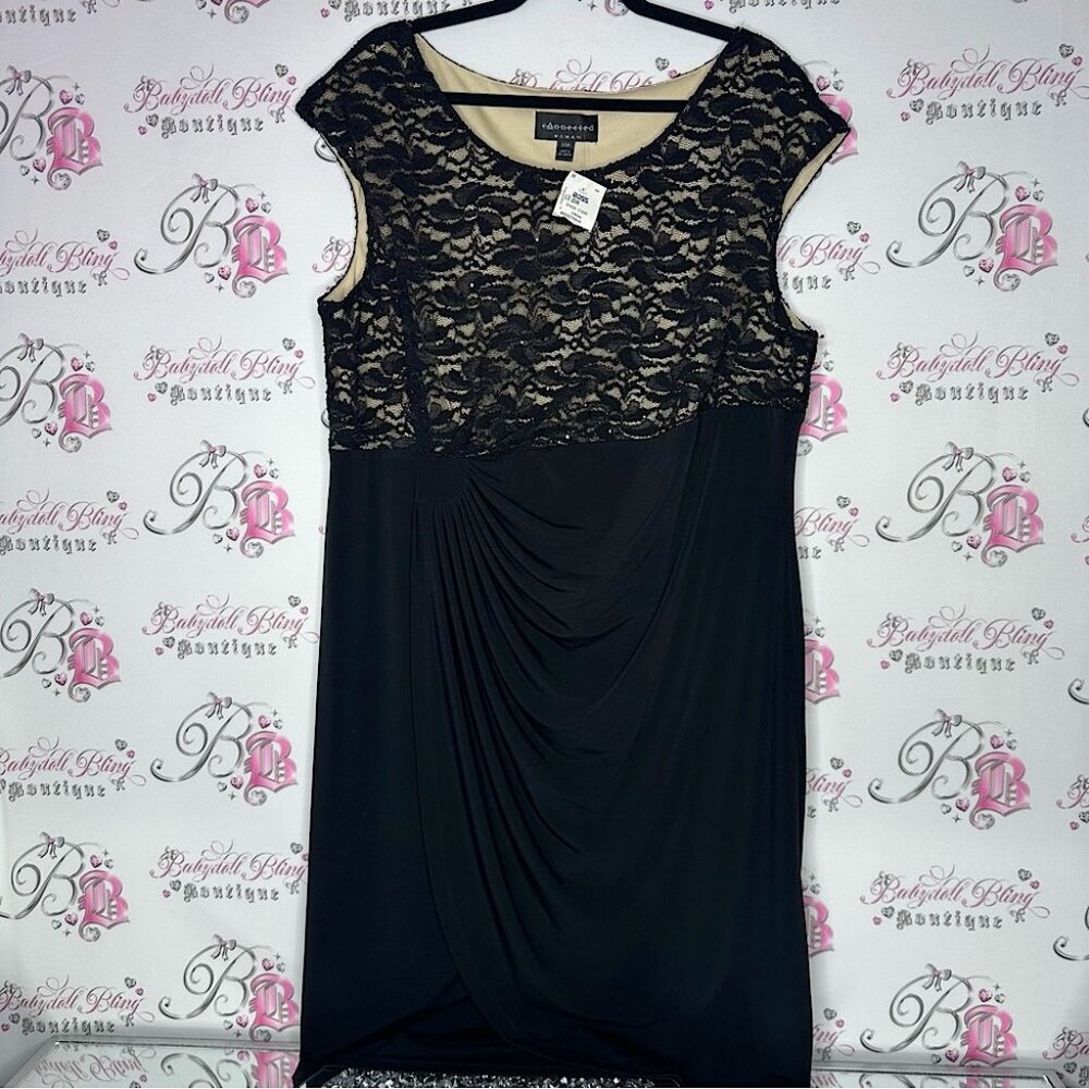 Connected dress sequins sparkly Lacie cinch detail Black Lace Dress